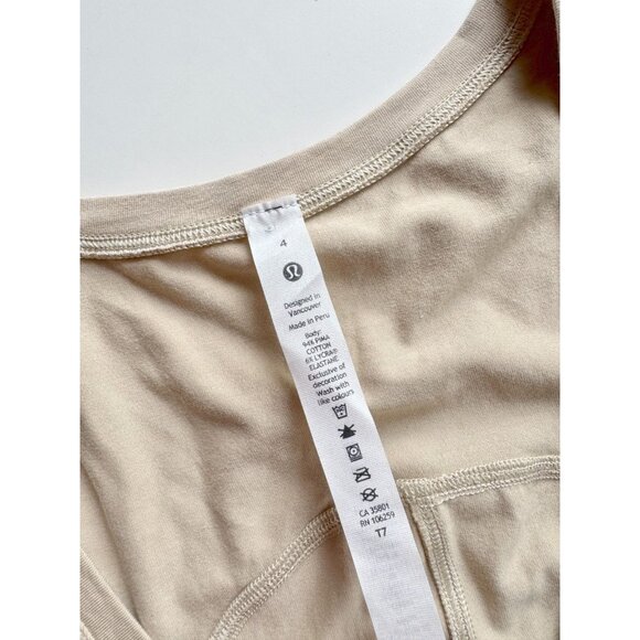 NWT LULULEMON LA Tight-To-Body Trench Beige Pima Cotton Ruched Dress, Size 4 - Picture 14 of 15